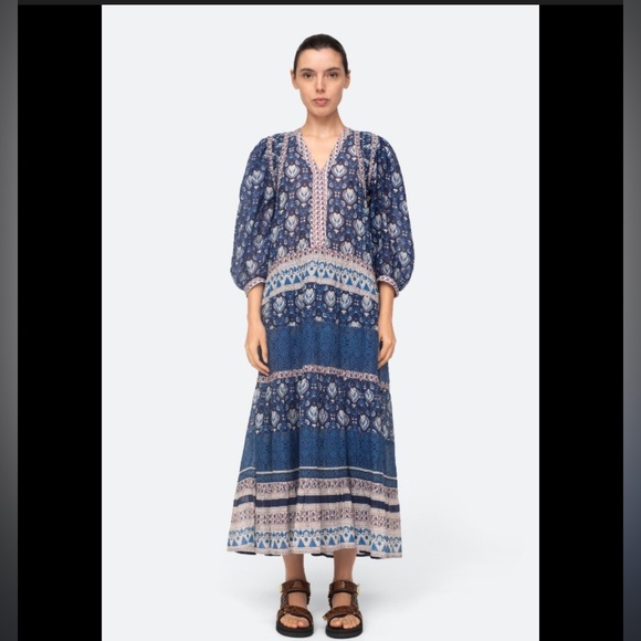 Dresses & Skirts - Sea New York Brigitte Bohemian Blue Maxi Dress